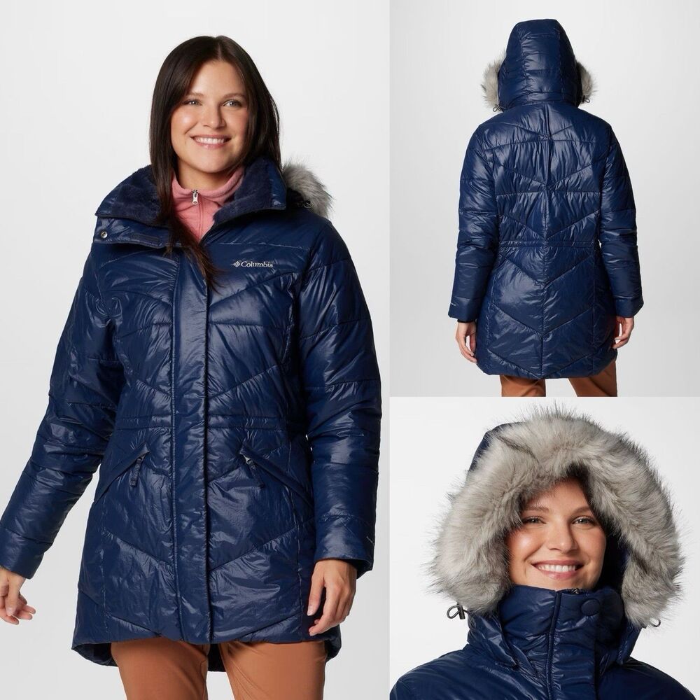 Columbia Peak To Park Mid Insulated Puffer Jacket Coat XS Synthetic Down Fur